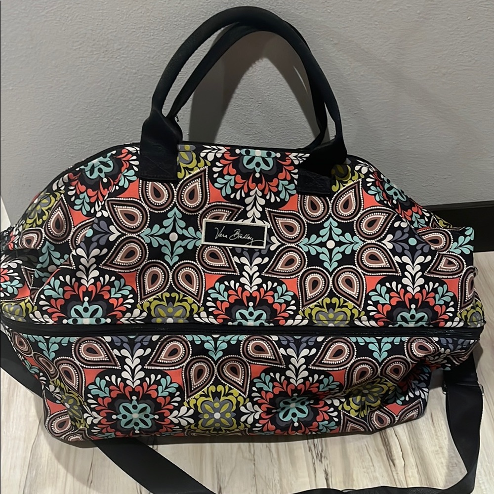 Vera Bradley Floral Travel Bag in Black and Multicolor